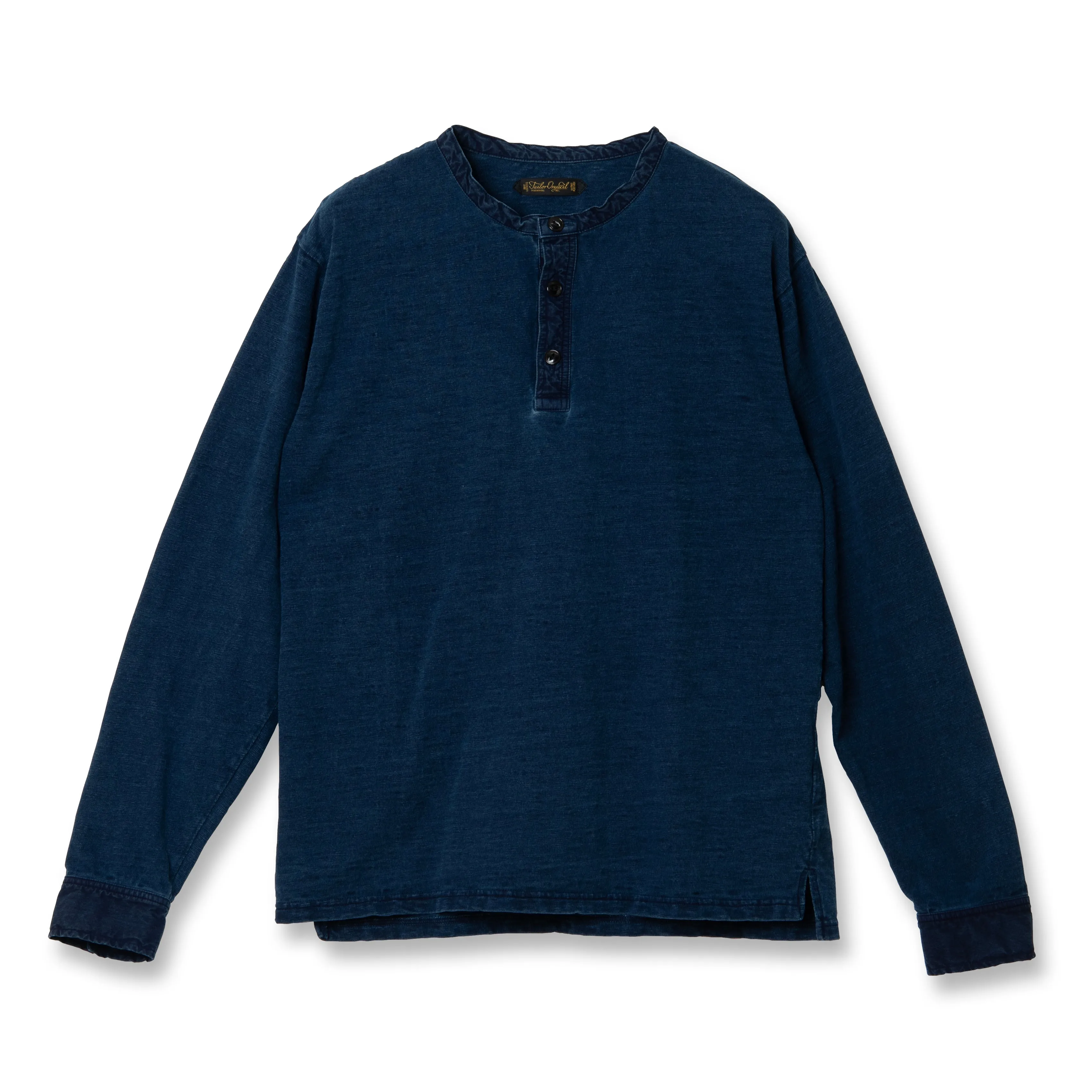 Indigo Henry Neck T-shirt【OR-9111】 sold by Studio D'Artisan