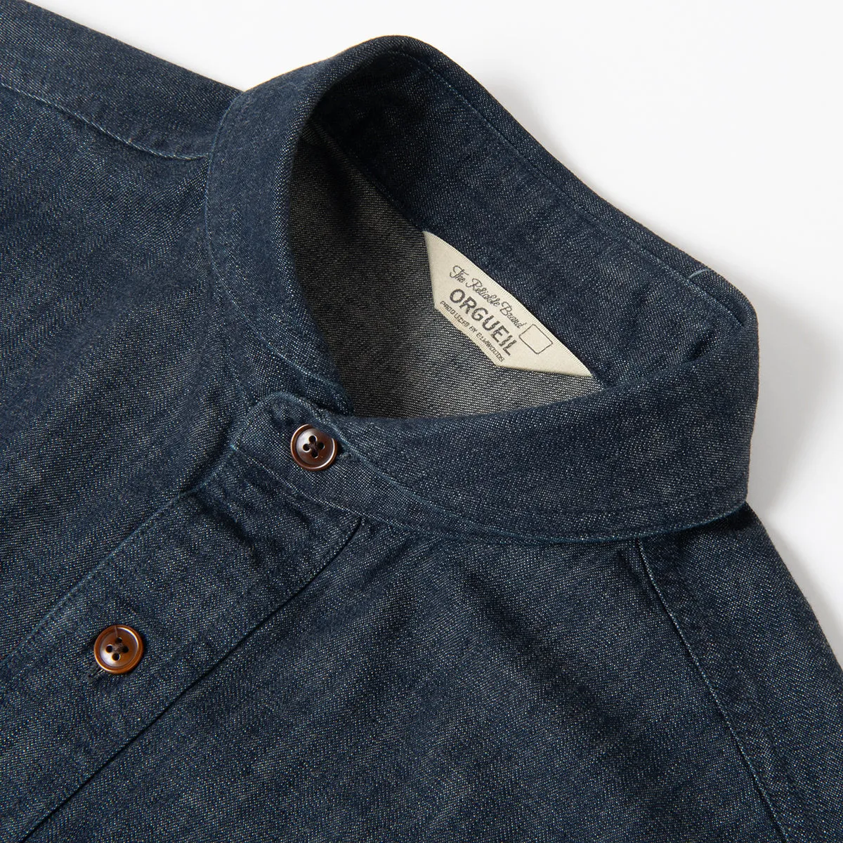 Denim Shawl Collar Short Sleeve Shirt【OR-5107S】 sold by Studio D'Artisan product image thumbnail 5