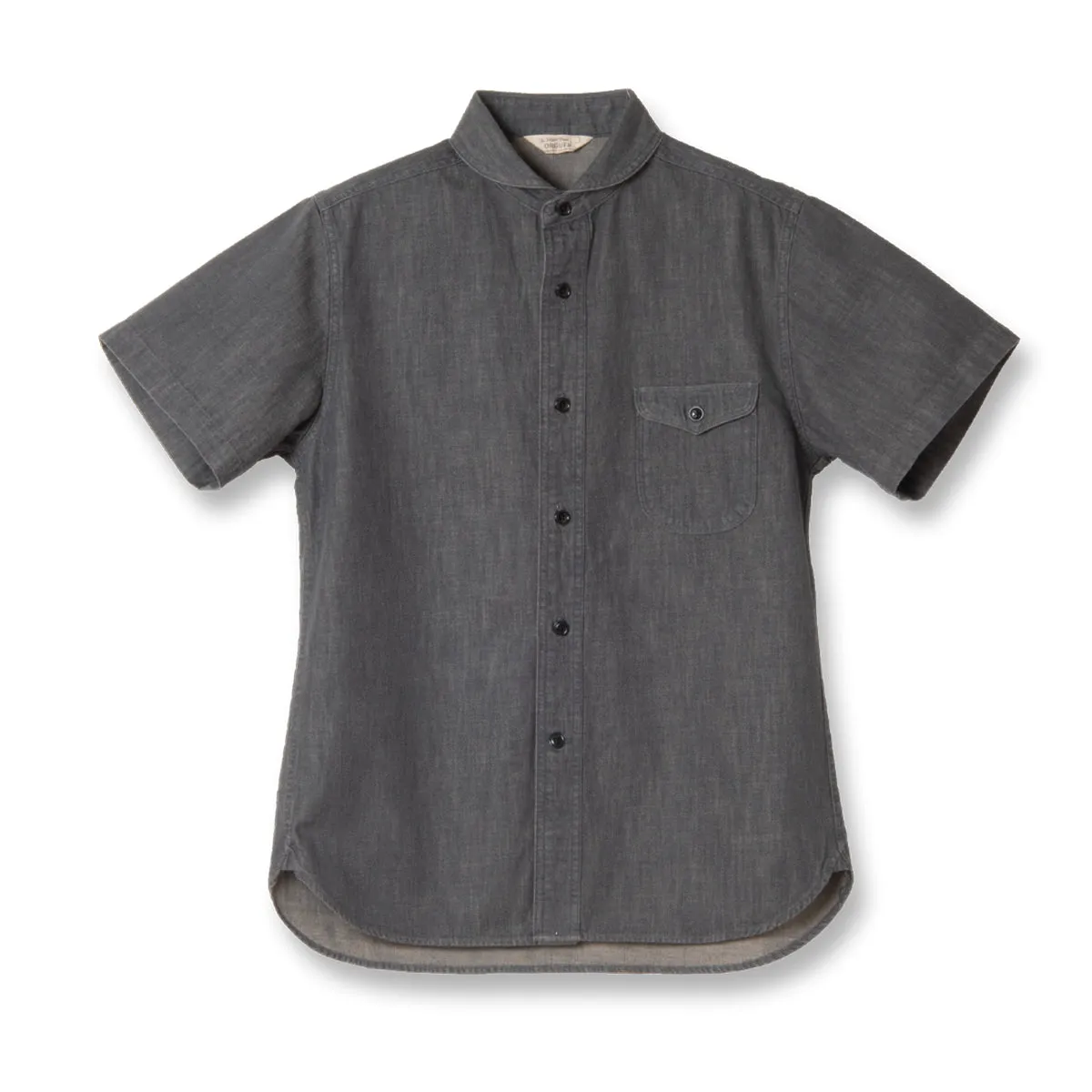 Denim Shawl Collar Short Sleeve Shirt【OR-5107S】 sold by Studio D'Artisan product image thumbnail 3