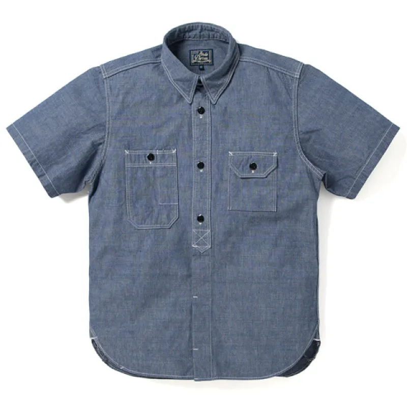 シャンブレー半袖ワークシャツ【5333A-S】 made by Studio D'Artisan