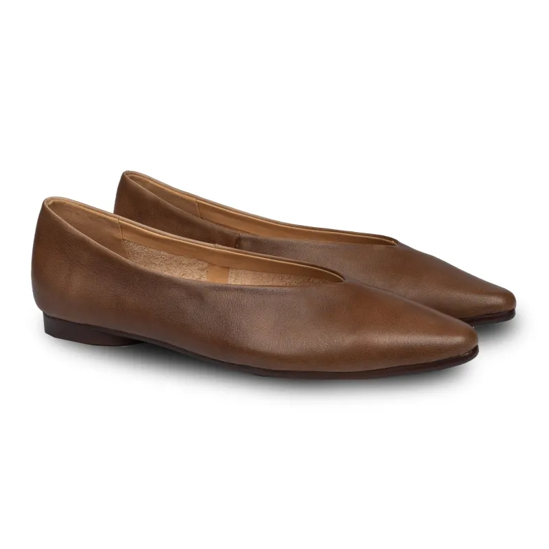 Rene Classic Flats Brown made by Nappa Milano