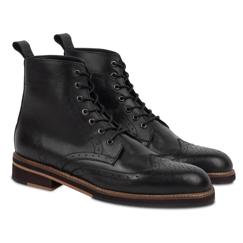 Neo Brogues Boots Black made by Nappa Milano