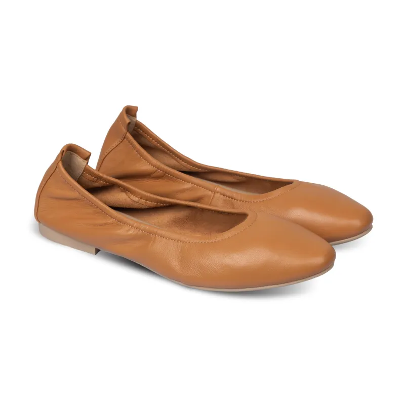 Lacy Classic Flats Tan made by Nappa Milano