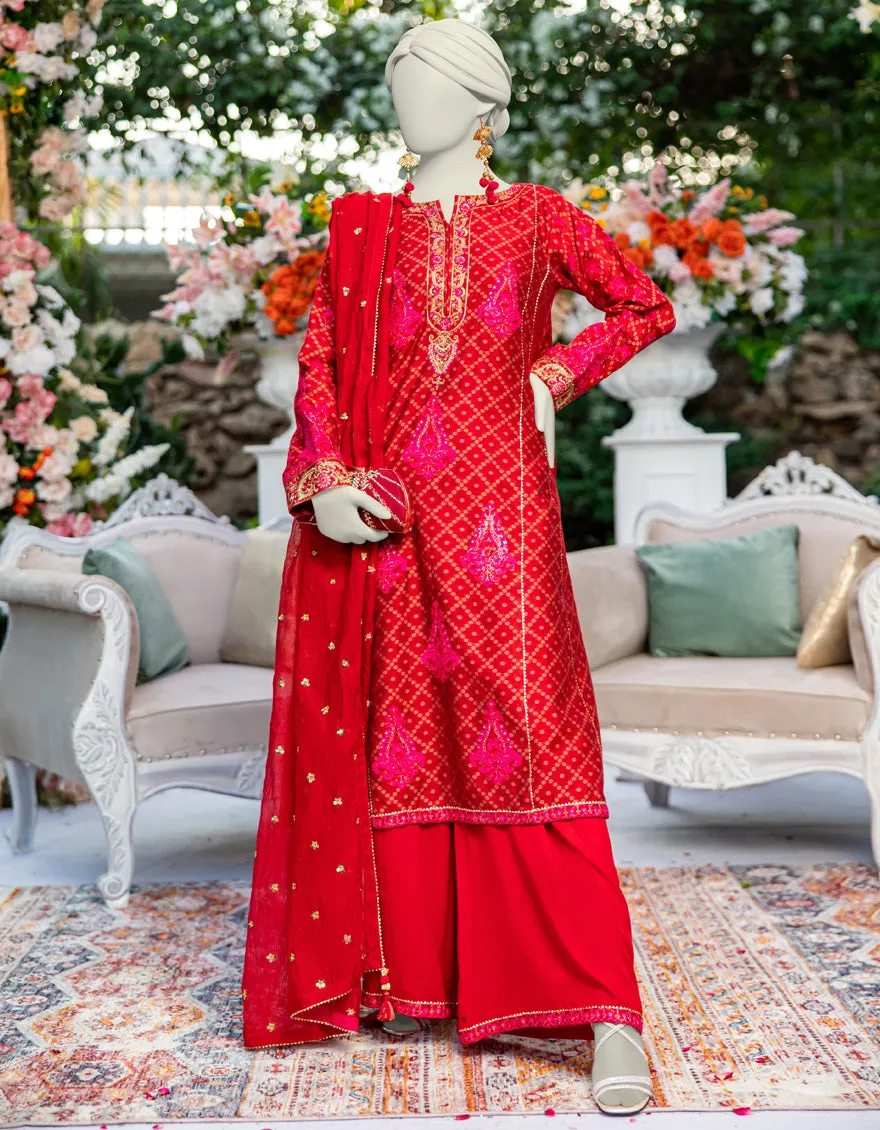 RED JACQUARD 3PC STITCHED | JJPW-JPS-CD-04-3955 sold by Junaid Jamshed