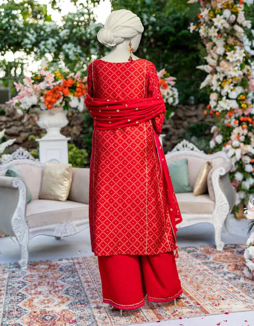 RED JACQUARD 3PC STITCHED | JJPW-JPS-CD-04-3955 sold by Junaid Jamshed product image thumbnail 2