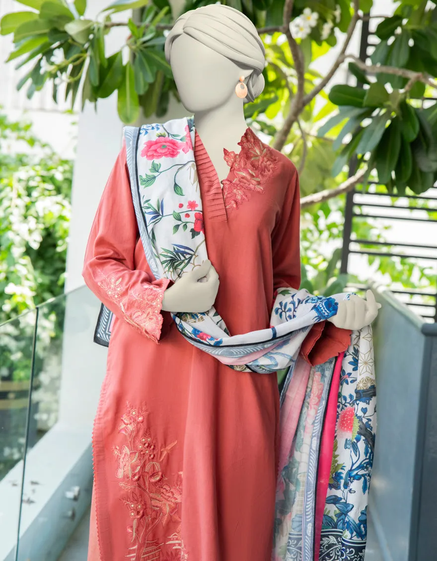 Rust Cambric 3Pc Stitched | JJPW-JW2-CD-04-7020 sold by Junaid Jamshed product image thumbnail 2