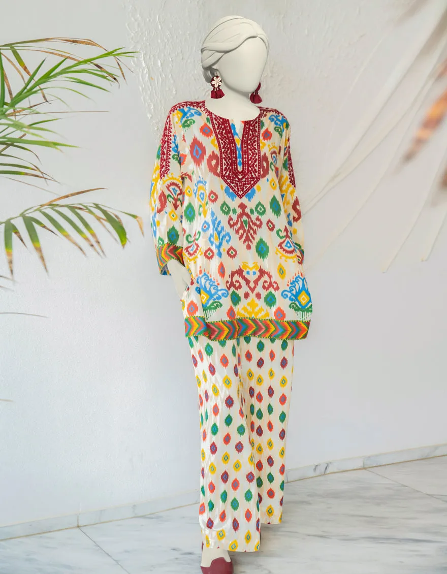 Beige Linen 3Pc Stitched | JJPW-JW2-CD-04-2017 sold by Junaid Jamshed