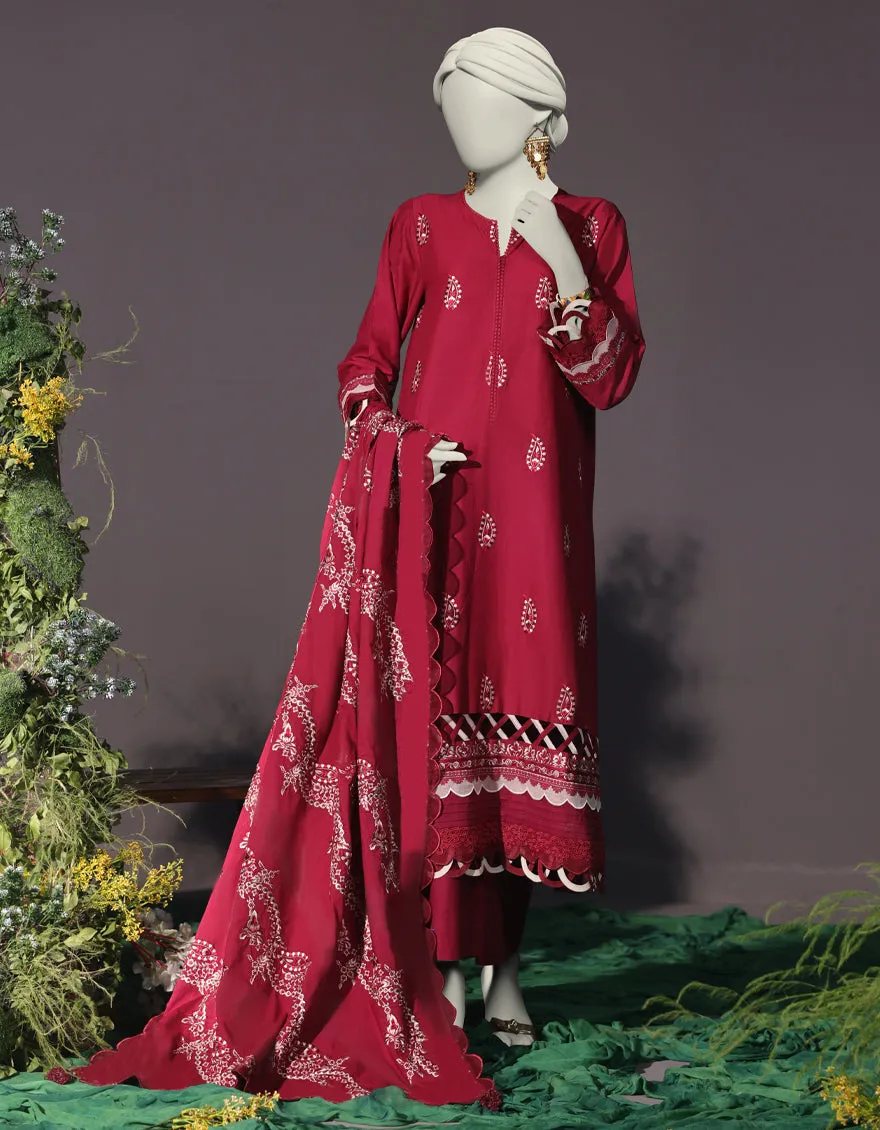 Maroon Cambric 3Pc Stitched | JJPW-JW-CD-04-1745 sold by Junaid Jamshed
