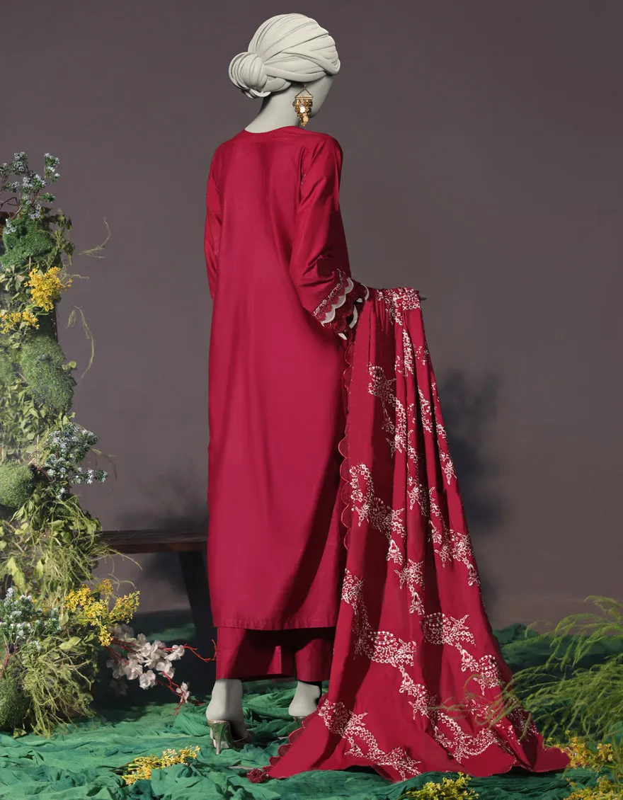 Maroon Cambric 3Pc Stitched | JJPW-JW-CD-04-1745 sold by Junaid Jamshed product image thumbnail 2
