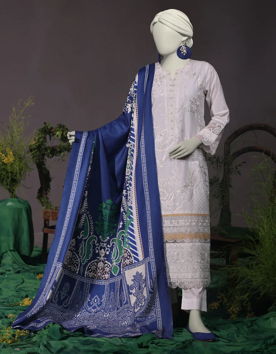 White Cambric 3Pc Stitched | JJPW-JW-CD-04-1743 sold by Junaid Jamshed