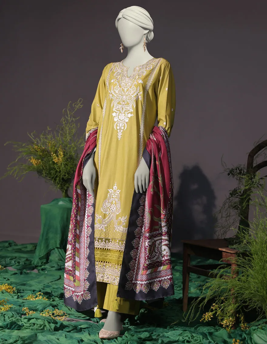 Green Cambric 3Pc Stitched | JJPW-JW-CD-04-1738 sold by Junaid Jamshed