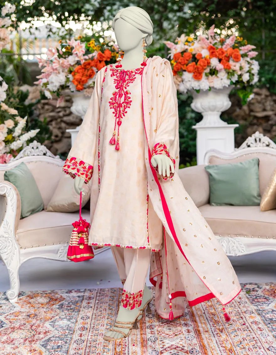 Off White Jacquard 3Pc Stitched | JJPW-JPS-CD-04-3956 sold by Junaid Jamshed