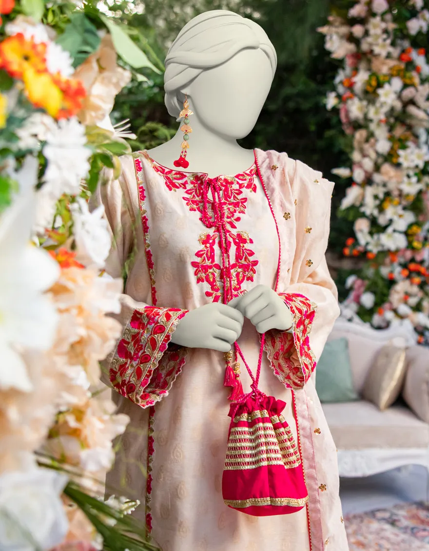 Off White Jacquard 3Pc Stitched | JJPW-JPS-CD-04-3956 sold by Junaid Jamshed product image thumbnail 3