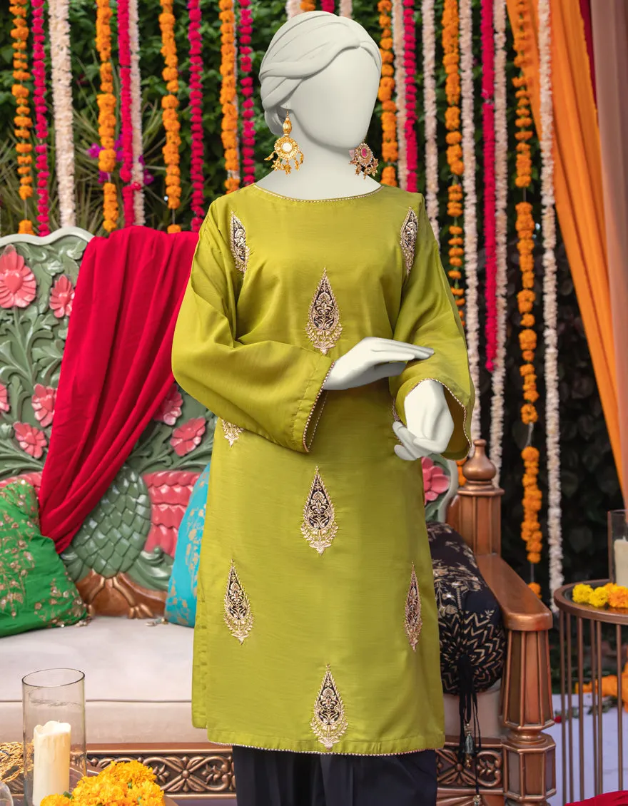 Green Raw Silk Kurti | JJLK-JWS-CD-04-3055 sold by Junaid Jamshed product image thumbnail 2