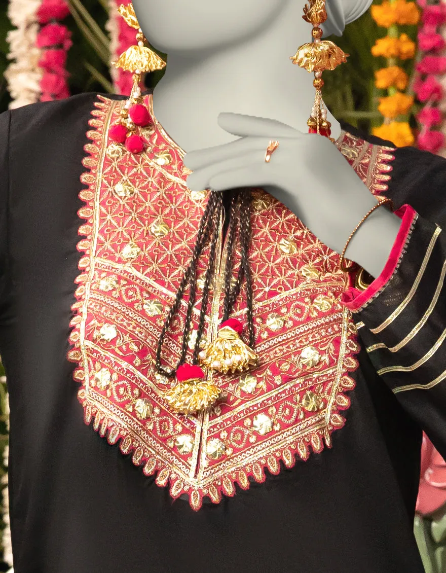 BLACK RAW SILK KURTI | JJLK-JWS-CD-04-3053 sold by Junaid Jamshed product image thumbnail 3