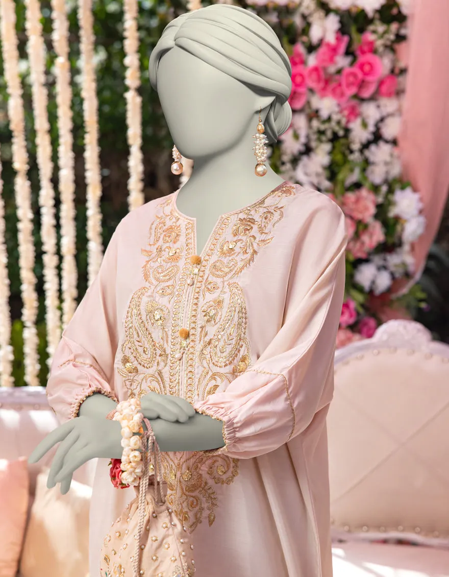 BEIGE RAW SILK KURTI | JJLK-JWS-CD-04-3052 sold by Junaid Jamshed product image thumbnail 2