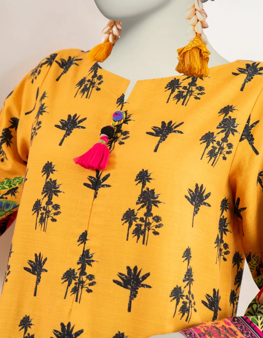 Yellow Khaddar Kurti | JJLK-JWS-CD-04-3043 sold by Junaid Jamshed product image thumbnail 3