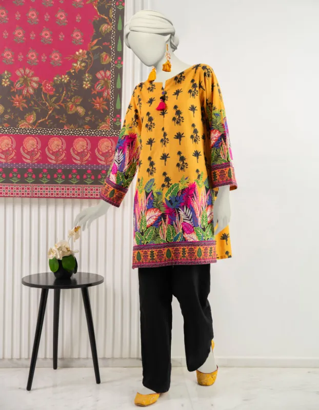 Yellow Khaddar Kurti | JJLK-JWS-CD-04-3043 sold by Junaid Jamshed