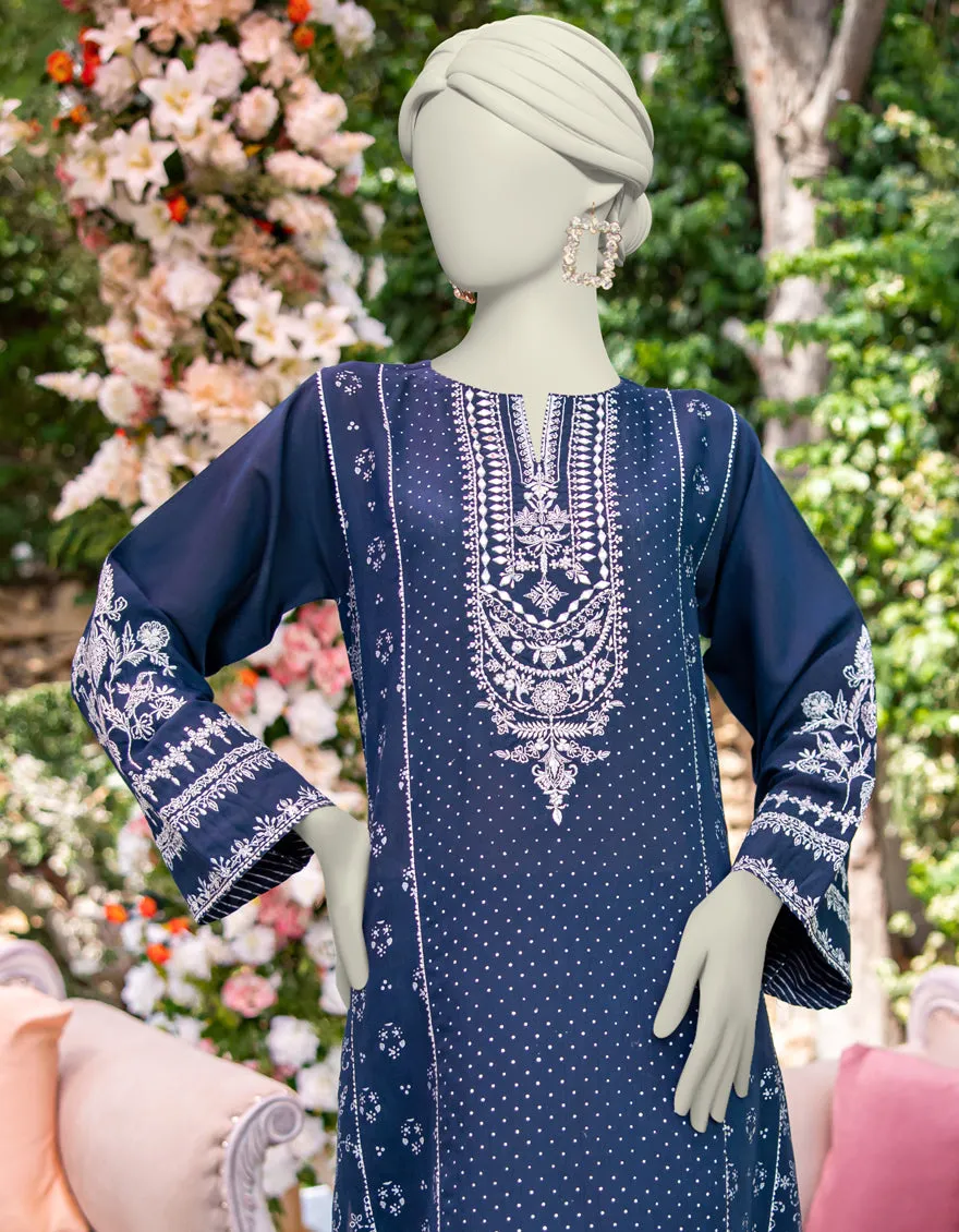 BLUE PAPER COTTON KURTI | JJLK-JWS-CD-04-3016 sold by Junaid Jamshed product image thumbnail 3