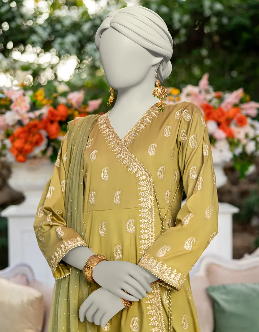 GREEN RAW SILK 3PC STITCHED | JJPW-JPS-CD-04-3953 sold by Junaid Jamshed product image thumbnail 3