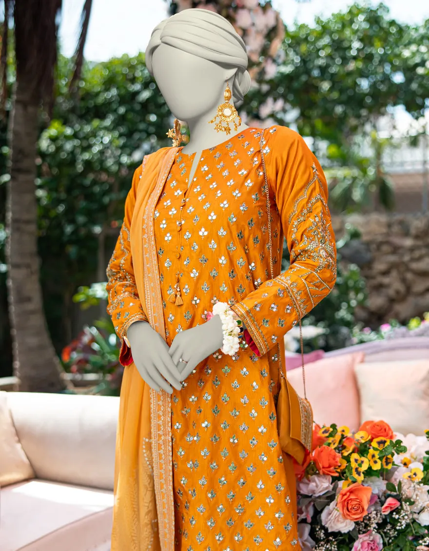 OCHRE RAW SILK 3PC STITCHED | JJPW-JPS-CD-04-3950 sold by Junaid Jamshed product image thumbnail 2