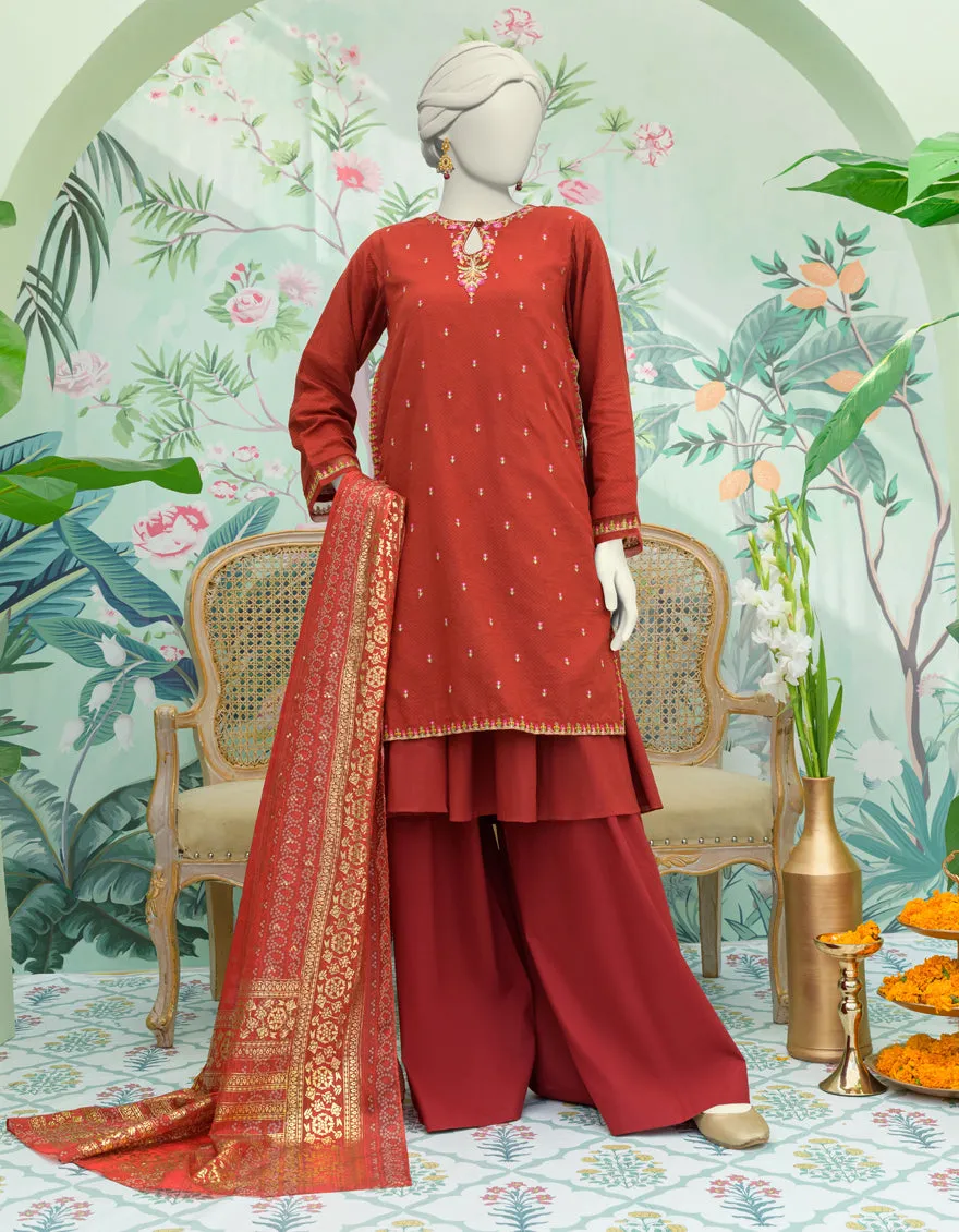 MAROON DOBBY 3PC STITCHED | JJPW-JW-CD-04-1780 sold by Junaid Jamshed