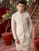 ASH WHITE BLENDED PRINCE COAT | JJPJKP-CD-04-48150 sold by Junaid Jamshed