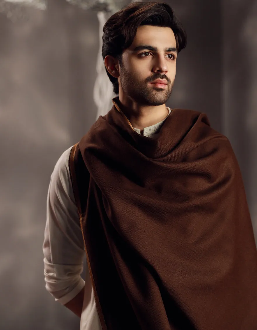 Dark Brown Acrylic Shawl | JJID-SHAWL-CD-04-9790-C sold by Junaid Jamshed