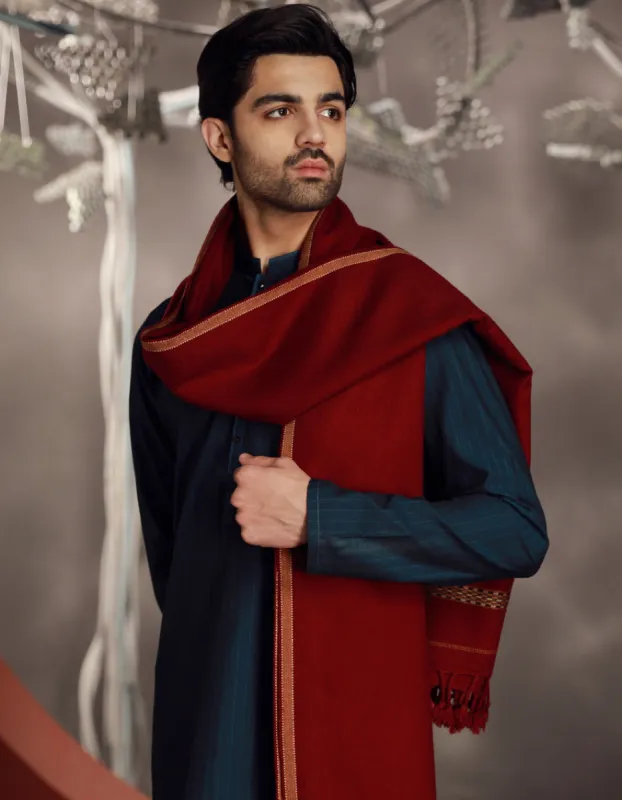 Maroon Acrylic Shawl | JJID-SHAWL-CD-04-9790-F sold by Junaid Jamshed