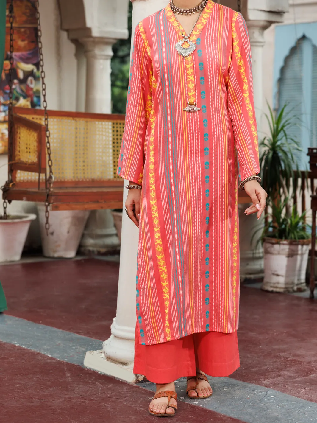 LIGHT PINK YARN DYED KURTI | AWP-LK-CD-04-721 sold by Junaid Jamshed