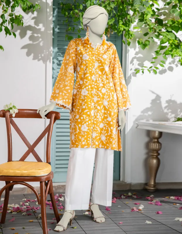 YELLOW TEXTURED KURTI | JJLK-JWS-CD-04-3032 sold by Junaid Jamshed