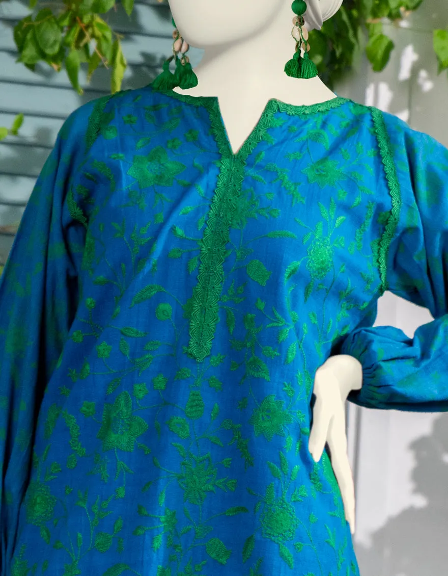 BLUE TEXTURED KURTI | JJLK-JWS-CD-04-3033 sold by Junaid Jamshed product image thumbnail 3