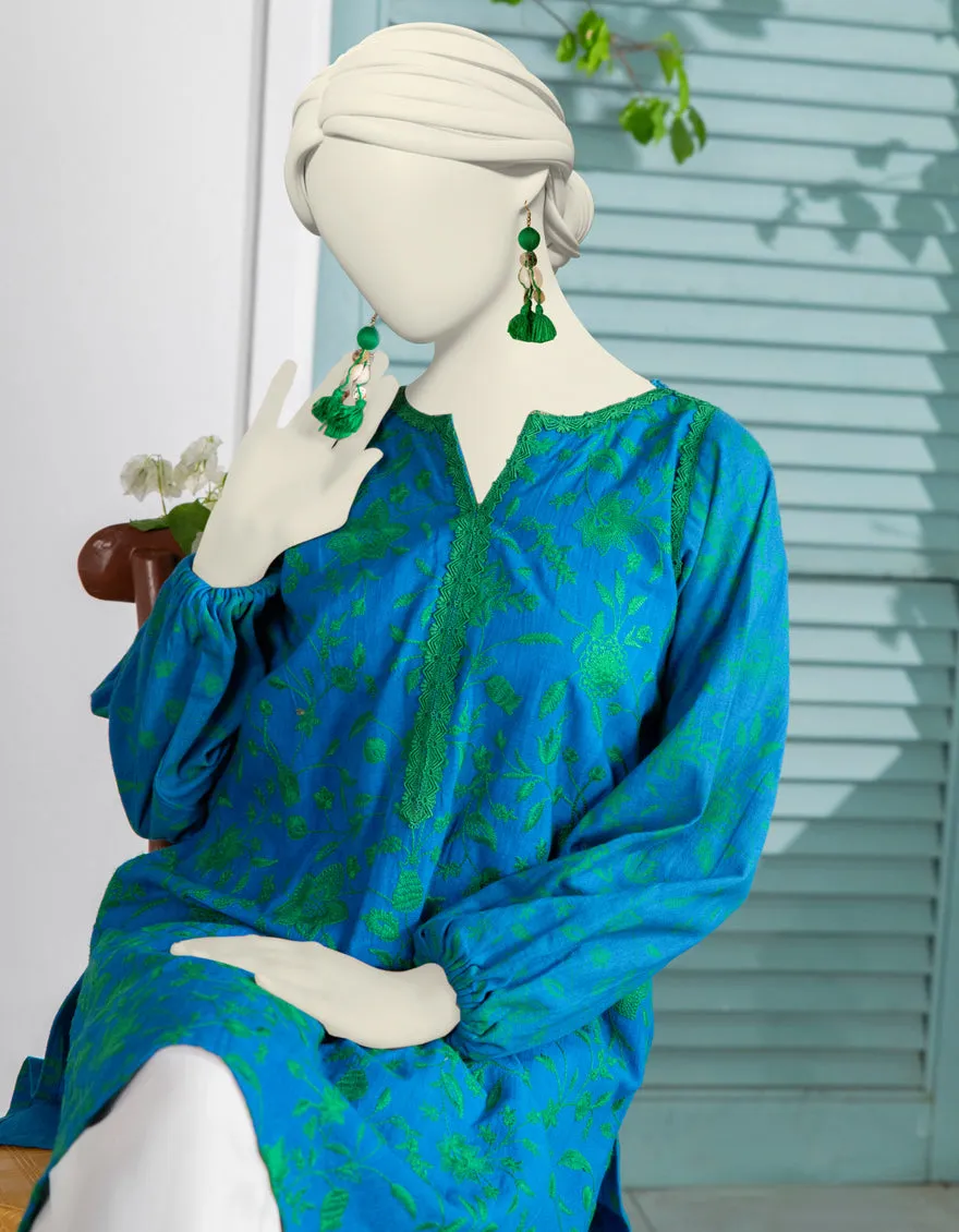 BLUE TEXTURED KURTI | JJLK-JWS-CD-04-3033 sold by Junaid Jamshed product image thumbnail 2