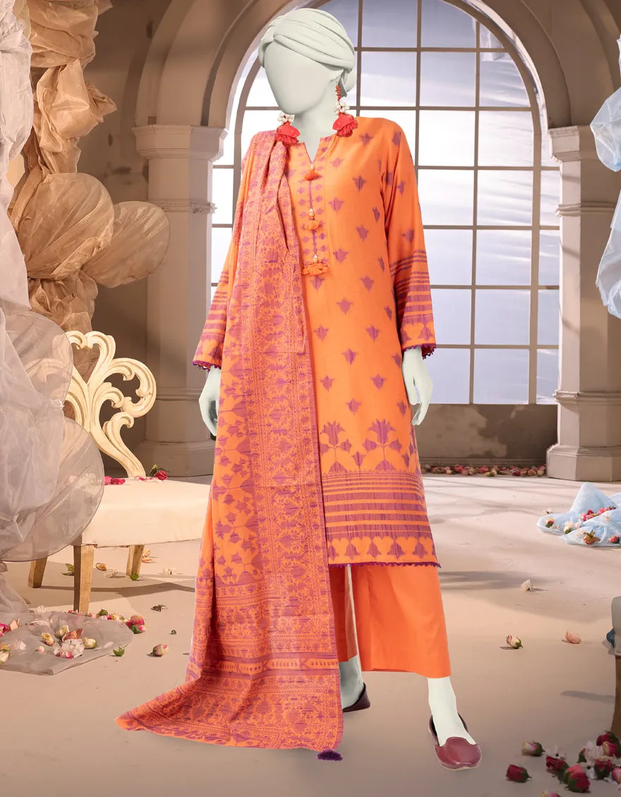 ORANGE JACQUARD 3PC STITCHED | JJPW-JW-CD-04-1700 sold by Junaid Jamshed