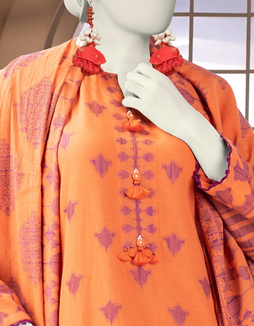 ORANGE JACQUARD 3PC STITCHED | JJPW-JW-CD-04-1700 sold by Junaid Jamshed product image thumbnail 2