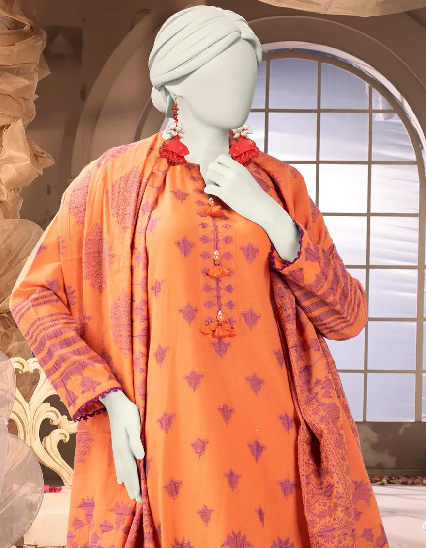 ORANGE JACQUARD 3PC STITCHED | JJPW-JW-CD-04-1700 sold by Junaid Jamshed product image thumbnail 3