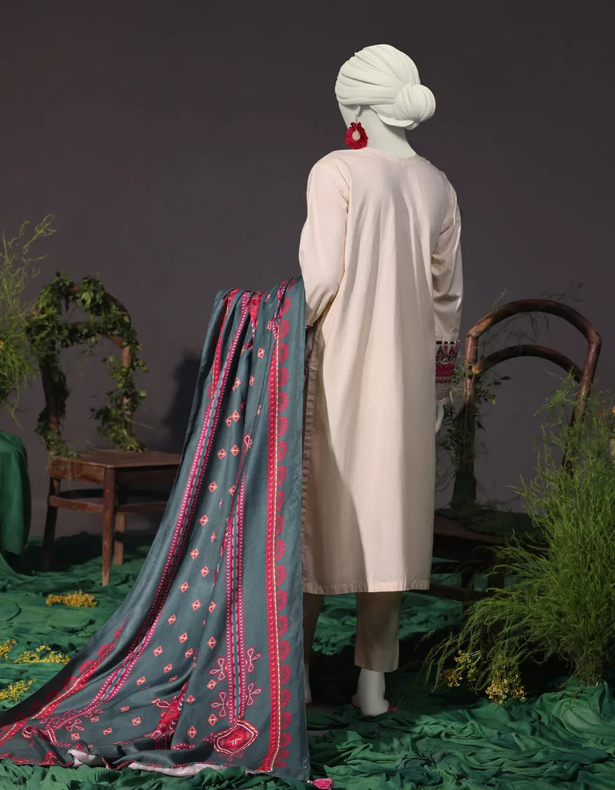 OFF WHITE CAMBRIC 3PC STITCHED | JJPW-JW-CD-04-1736 sold by Junaid Jamshed product image thumbnail 2