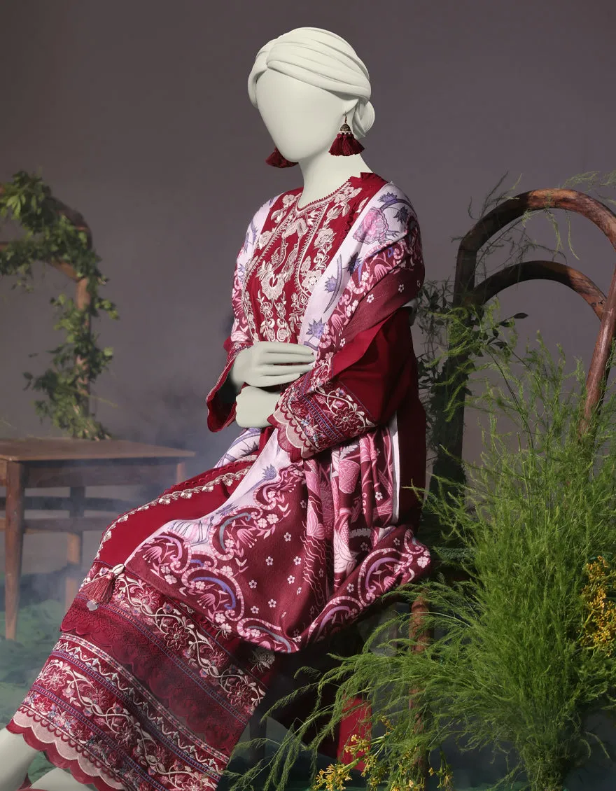 Maroon Cambric 3Pc Stitched | JJPW-JW-CD-04-1737 sold by Junaid Jamshed product image thumbnail 3