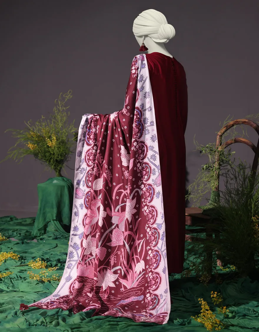 Maroon Cambric 3Pc Stitched | JJPW-JW-CD-04-1737 sold by Junaid Jamshed product image thumbnail 2