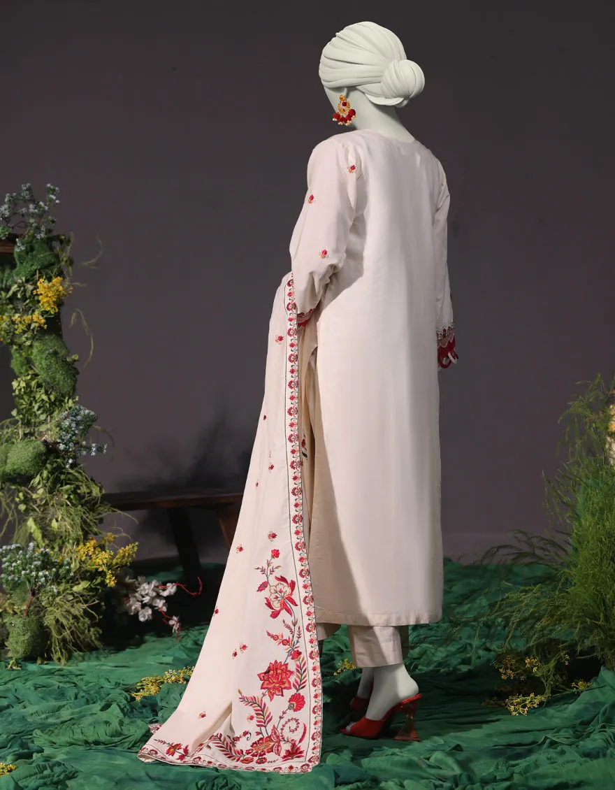 OFF WHITE CAMBRIC 3PC STITCHED | JJPW-JW-CD-04-1748 sold by Junaid Jamshed product image thumbnail 2