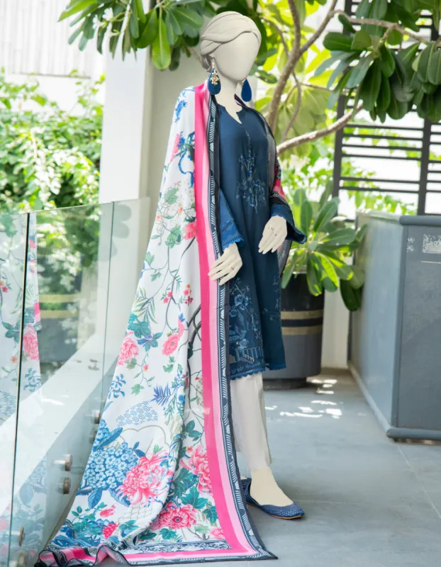 Blue Cambric 2Pc Stitched | JJPW-JW2-CD-04-7021 sold by Junaid Jamshed