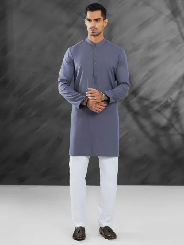 GREY BLENDED KURTA | AL-K-CD-04-1215 sold by Junaid Jamshed