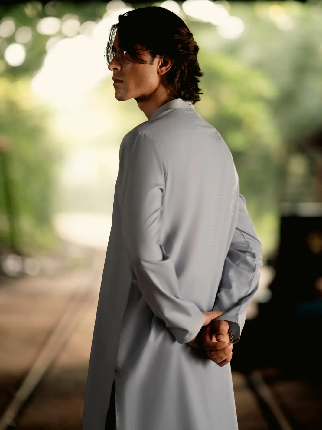 LIGHT BLUE BLENDED KURTA TROUSERS | AL-KT-CD-04-3114 sold by Junaid Jamshed product image thumbnail 2