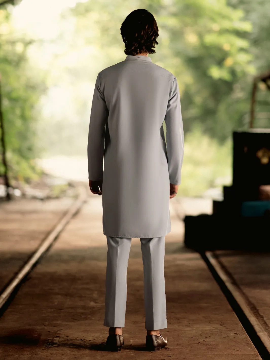 LIGHT BLUE BLENDED KURTA TROUSERS | AL-KT-CD-04-3114 sold by Junaid Jamshed product image thumbnail 3