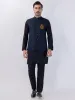 MIDNIGHT BLUE BLENDED WAISTCOAT | AL-WC-CD-04-571A sold by Junaid Jamshed