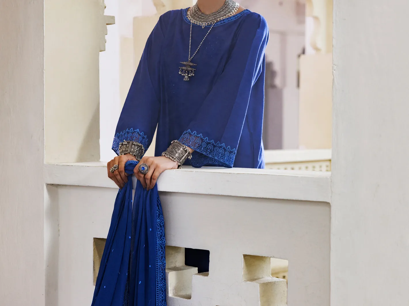 BLUE YARN DYED 3PC STITCHED | AWP-3PS-CD-04-682/S sold by Junaid Jamshed product image thumbnail 3