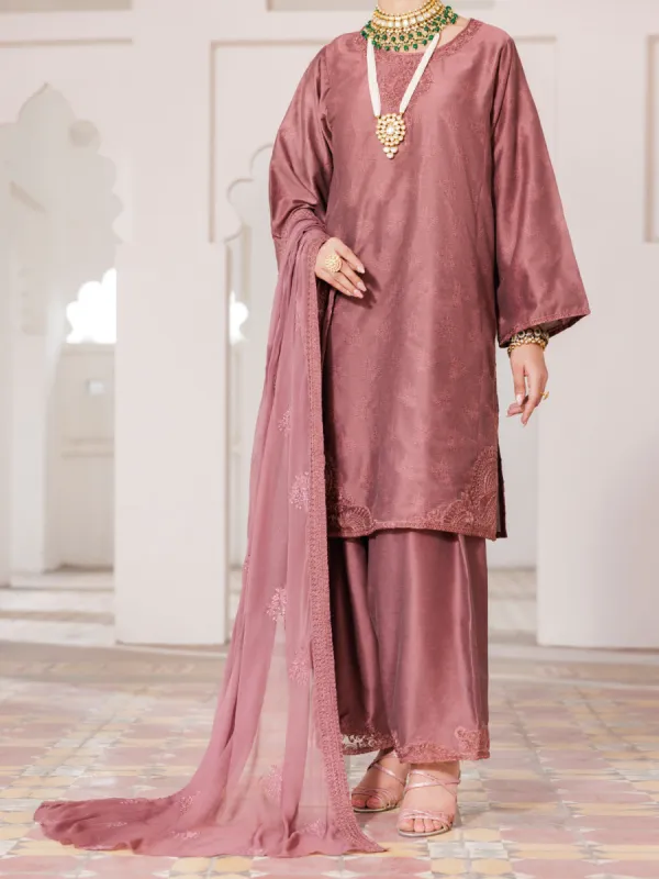 ROSE PINK YARN DYED 3PC STITCHED | AWP-3PS-CD-04-684/S sold by Junaid Jamshed