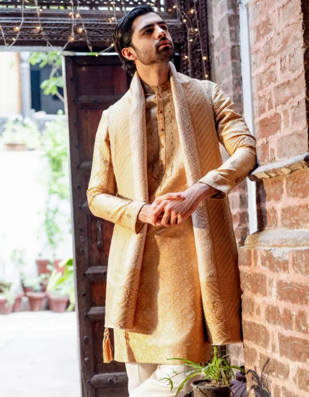 GOLD POLYESTER SHAWL | JJID-SHAWL-CD-04-9317 sold by Junaid Jamshed