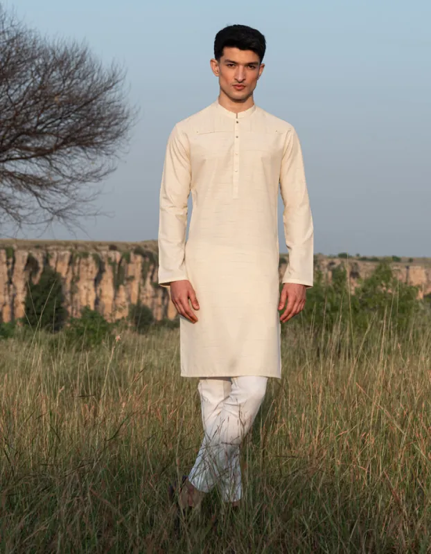 CREAM BLENDED KURTA | JJK-CD-04-33124 sold by Junaid Jamshed