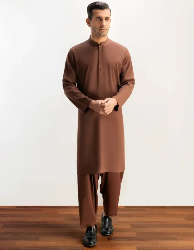 BROWN BLENDED KURTA TROUSERS | JJKP-CD-04-47006-R9-AP sold by Junaid Jamshed